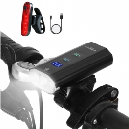 Bl03 Xpg Led 1200lm Cykelstrålkastare + 4 Lägen Usb-baklykta 6000mah Högkapacitet Power Bank Dual Distance Beam Cykelljus Usb Uppladdningsbar Led Cykelstyre Ficklampa För Elcykel Elsparkcykel