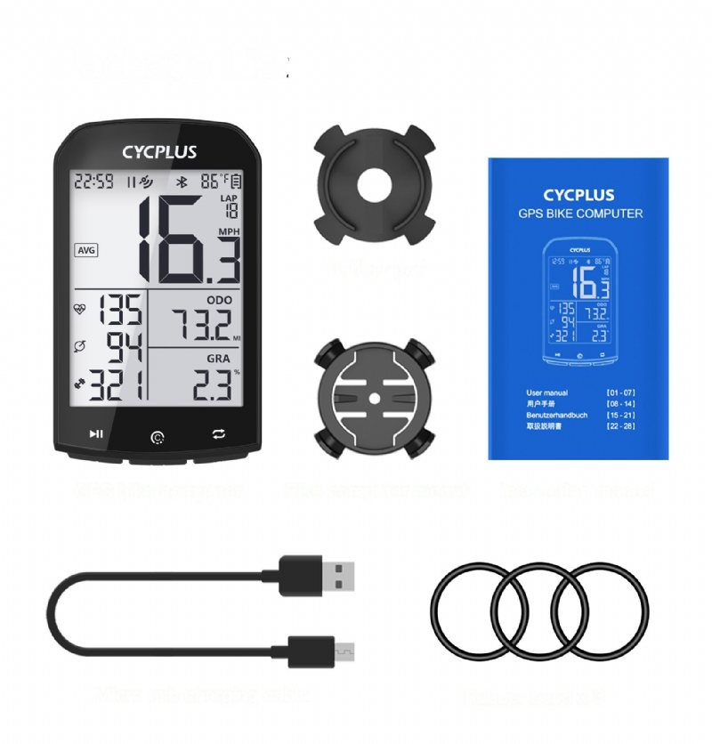 Cycplus M1 Gps Cykeldator Trådlös Med Bluetooth 4.0 Ant+ Cykelhastighetsmätare Vattentät Lcd Bakgrundsbelysning Cykel Vägmätare Stoppur Cykeltillbehör För Mtb Landsvägscykel/stadscykel