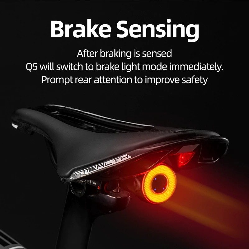 Cykel Smart Auto Brake Sensing Light Ipx6 Vattentät Led