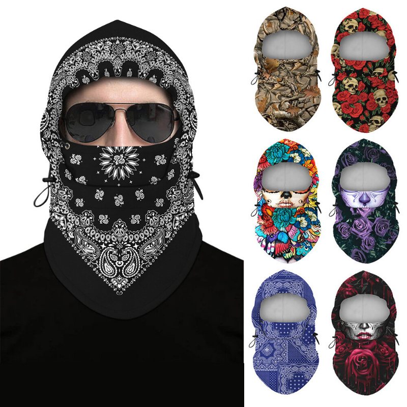 Digitaltryck Cykelpannband Anti-uv Nylon Andas Balaclava Skidscarf Herr Vindtät Cykel Hatt Huvudbonader