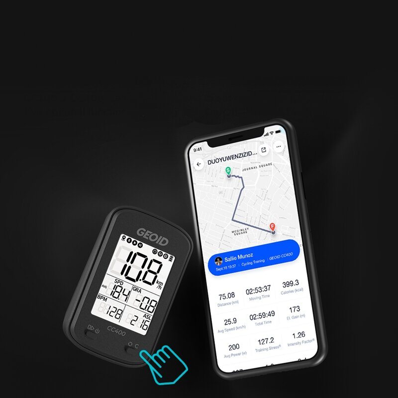 Geoid Cc400 Cykeldator Ant+ Gps Bluetooth Smart Trådlös Stoppur Hastighetsmätare Vätmätare Vattentät Tillbehör För Mtb Road Cycle