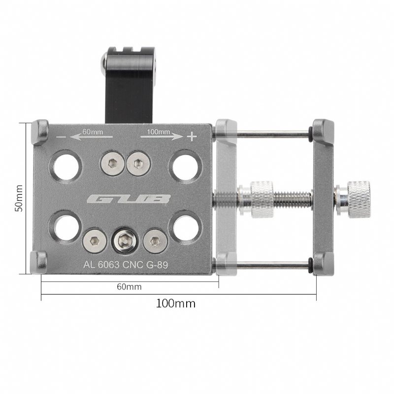 Gub G-89 60-100 mm Cykeltelefonhållare Aluminiumlegering 270° Rotation Cykel Motorcykel Telefonfäste Cykling