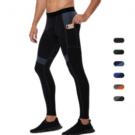 Herr Leggings Kompressionsbyxor Strumpbyxor Byxor Med Fickor Workout Running