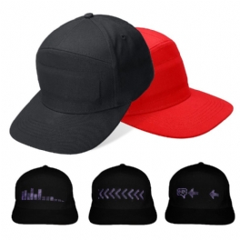 Led Display Keps Cool Hat Skärm Ljus Bluetooth Trådlös App Kontroll Usb Mode Hatt