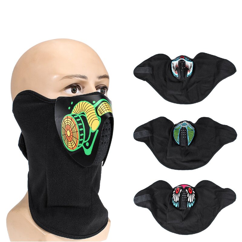 Led Luminous Voice Control Ansiktsmask Damm Vind Solskydd Cykling Ansiktshalsduk Fest Dansmask Balaclava