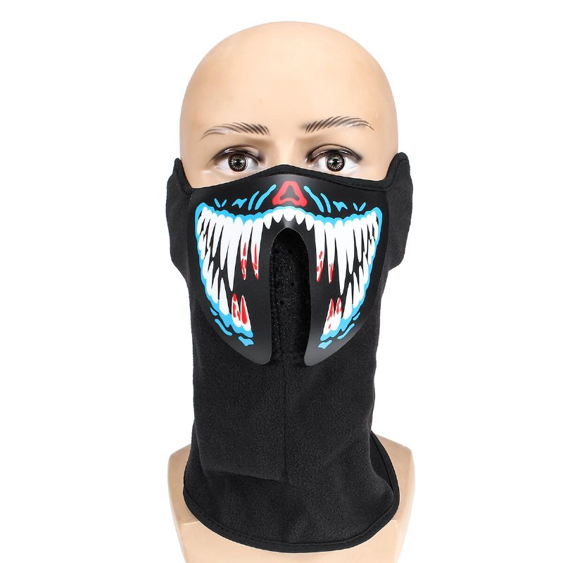 Led Luminous Voice Control Ansiktsmask Damm Vind Solskydd Cykling Ansiktshalsduk Fest Dansmask Balaclava