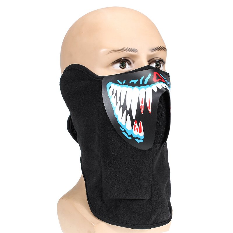 Led Luminous Voice Control Ansiktsmask Damm Vind Solskydd Cykling Ansiktshalsduk Fest Dansmask Balaclava