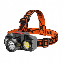 Led+osl Pannlampa Super Bright 4 Modes 500m Lång Räckvidd Usb Laddning Multifunktion Vattentät Ficklampa Fiske Camping Cykling Head Torch