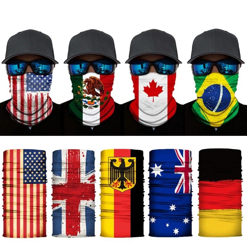 Män Scarf Bandana National Flag Cykling Face Mask