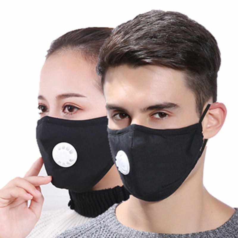 Mask Andningsventil Pm2.5 Haze Skyddsmasker Dammskydd Bomull Vintervarma Masker