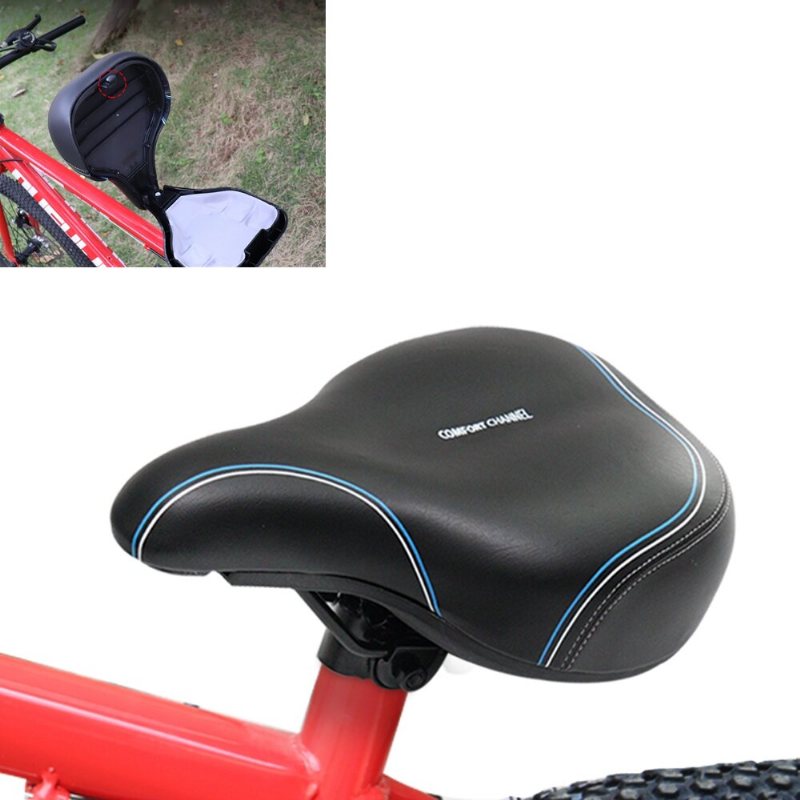 Mountainbikesadel Med Förvaringsfunktion Andningsbart Memory Foam Vattentätt Stötdämpande Bekväm Big Butt Cykelsäte Säkerhetsvarning