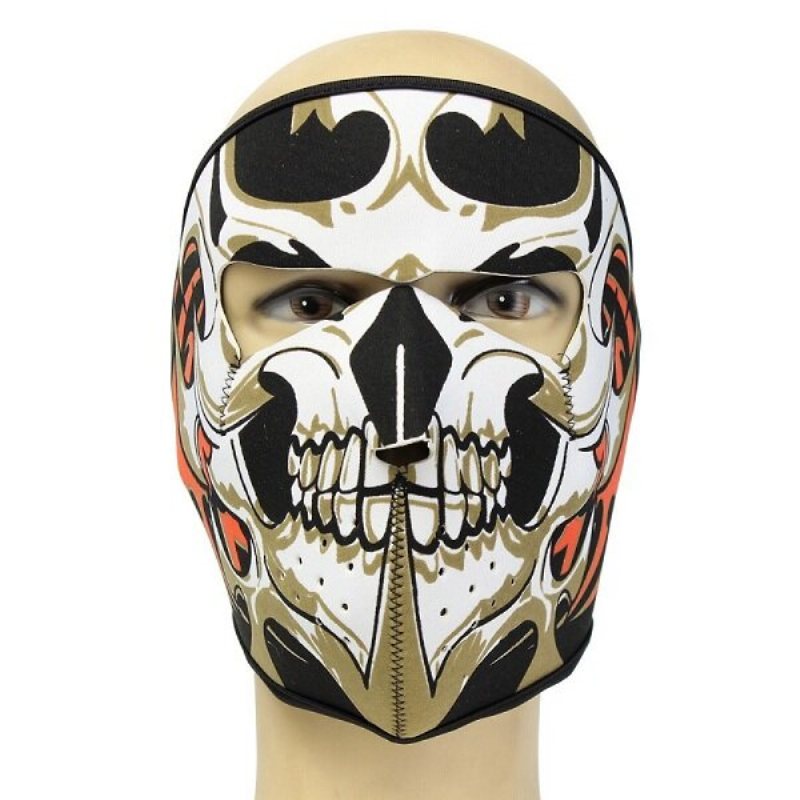 Neopren Full Face Vändbar Biker Skateboard Motorcykel Skrämmande Sports Mask Cs