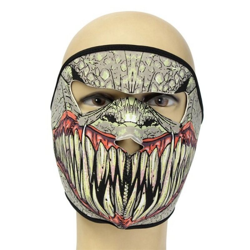 Neopren Full Face Vändbar Biker Skateboard Motorcykel Skrämmande Sports Mask Cs