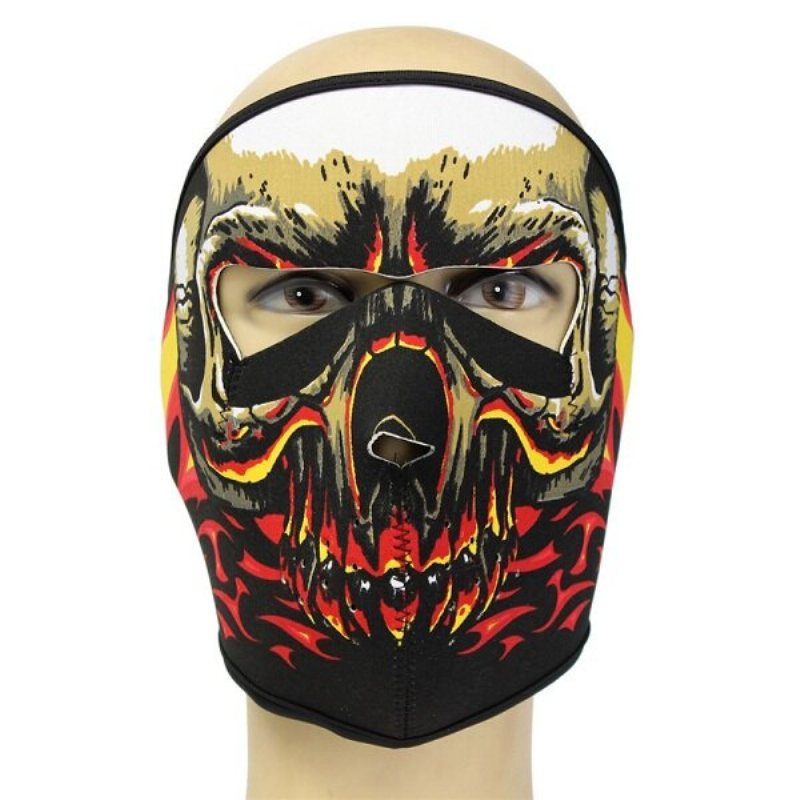 Neopren Full Face Vändbar Biker Skateboard Motorcykel Skrämmande Sports Mask Cs