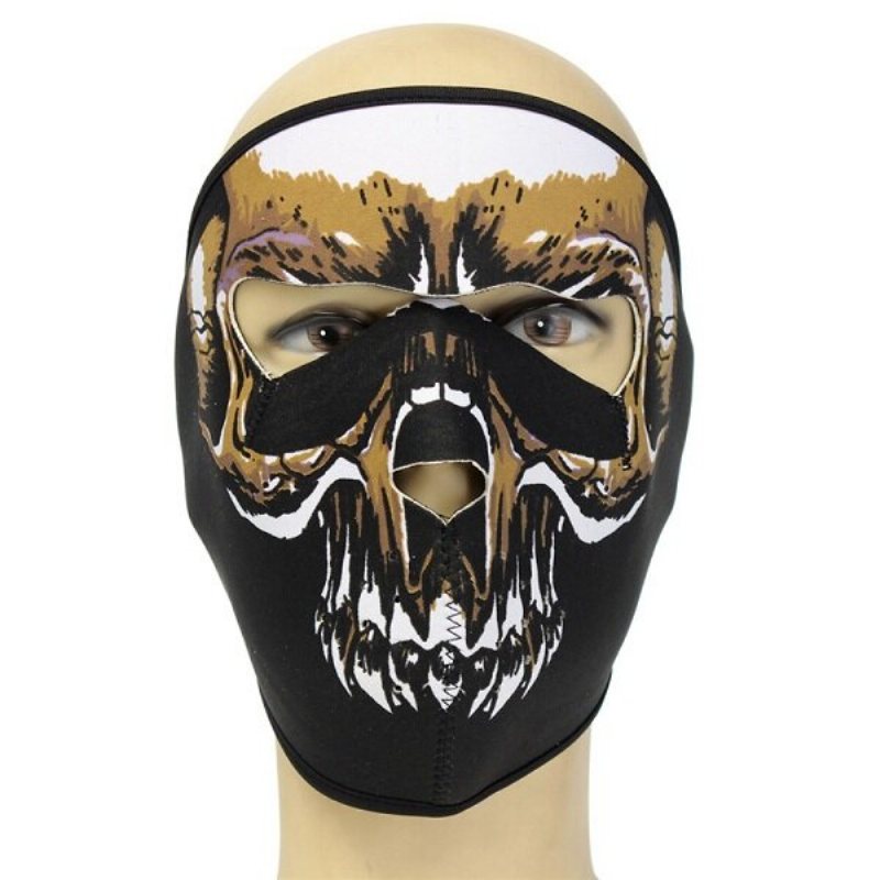 Neopren Full Face Vändbar Biker Skateboard Motorcykel Skrämmande Sports Mask Cs