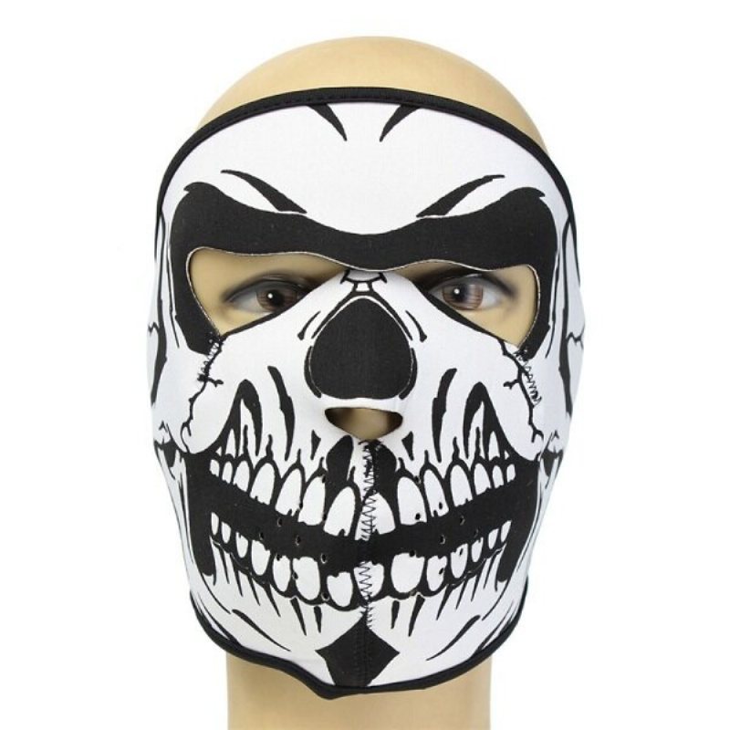 Neopren Full Face Vändbar Biker Skateboard Motorcykel Skrämmande Sports Mask Cs