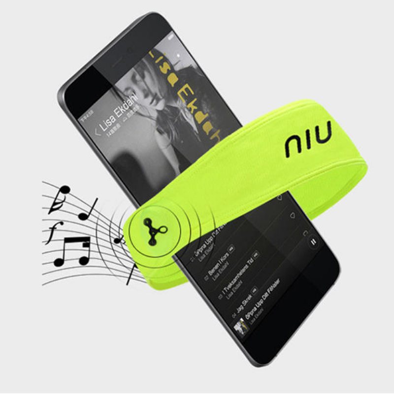 Niu Headbrand Svettband Bluetooth 4.1v Inbyggd Mikrofon Svettledarbälte För Träning