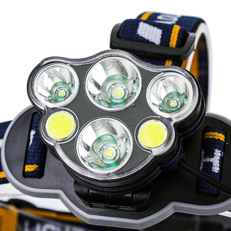 Outerdo 1200lm 6 Led-strålkastare 8 Lägen Vattentät Usb-uppladdningsbar Ficklampa För Campingfiske Cykling Elcykel Elskoter