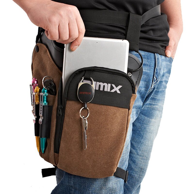 Rimix Multi Functional Tactical Waist Pack Vattentät Canvas Verktygsväska Utomhuscykling Fiskeväska