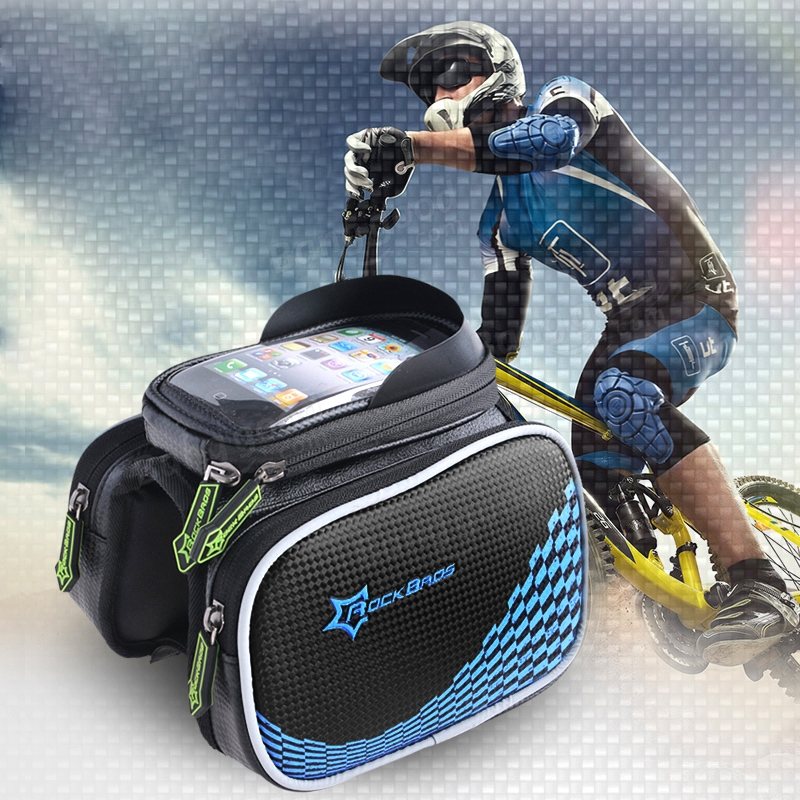 Rockbros Cykel Front Tube Bag Pannier Smartphone Bag Sadelväska