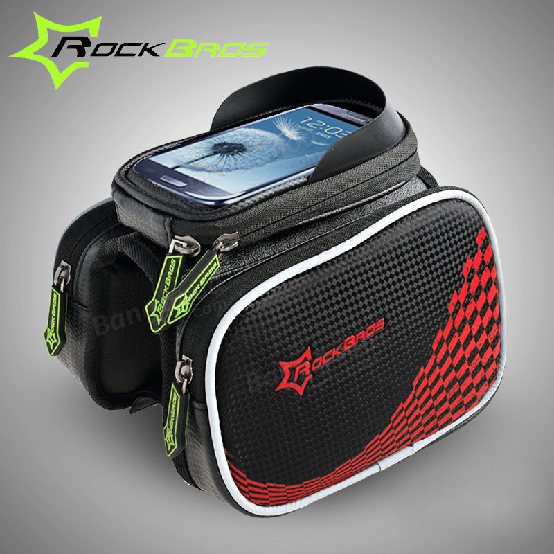 Rockbros Cykel Front Tube Bag Pannier Smartphone Bag Sadelväska