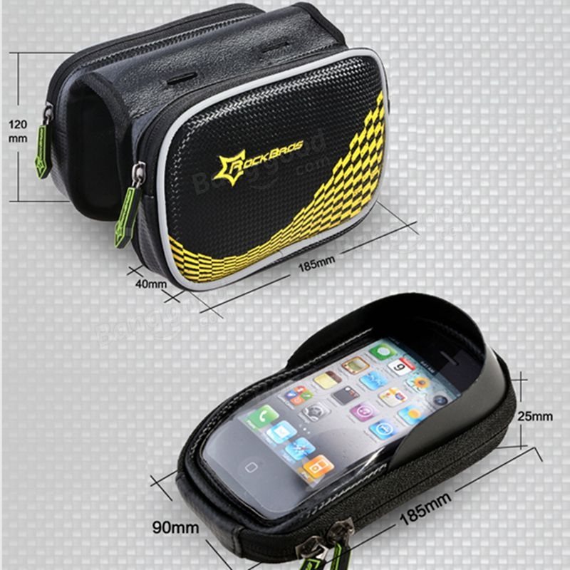 Rockbros Cykel Front Tube Bag Pannier Smartphone Bag Sadelväska