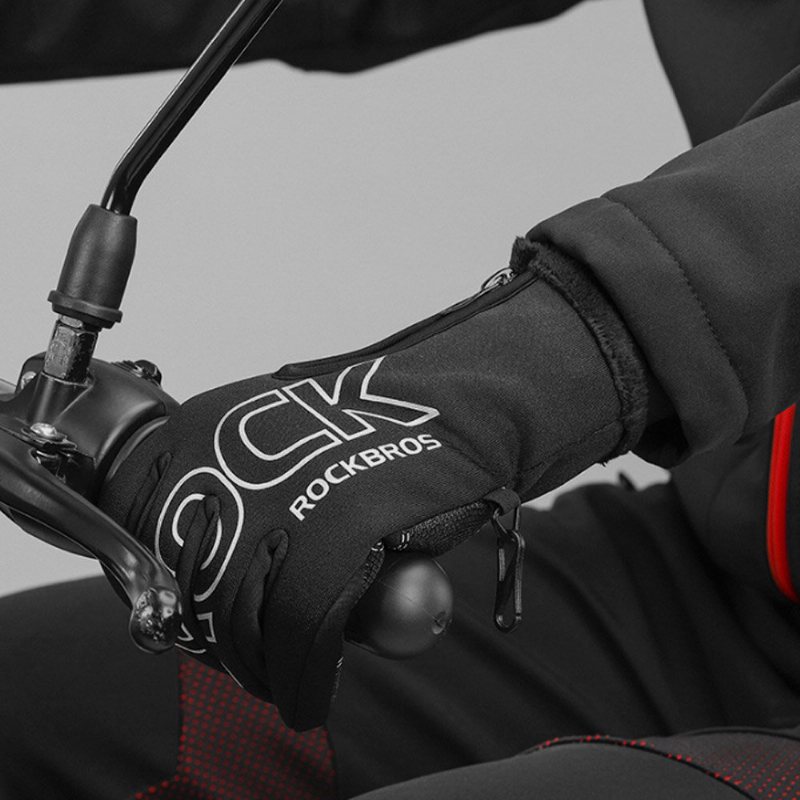 Rockbros S091-4 Vintervarma Cykelhandskar Fullfinger Pekskärm Ridning Mtb Cykel Motorcykel