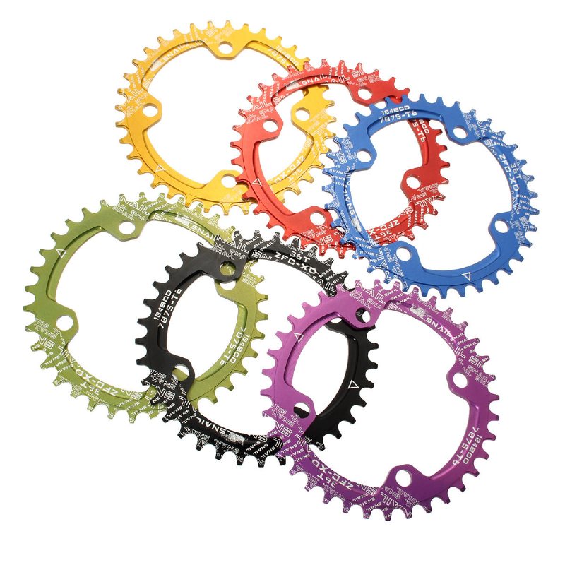 Snail 36t Circular Disc Chainring Cykel Vevsats 104mm Chainwheel Bike Enkeltand Positiv Och N