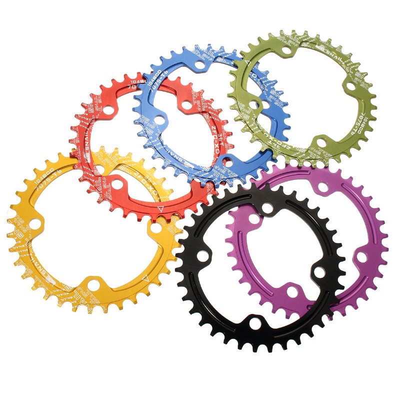 Snail 36t Circular Disc Chainring Cykel Vevsats 104mm Chainwheel Bike Enkeltand Positiv Och N