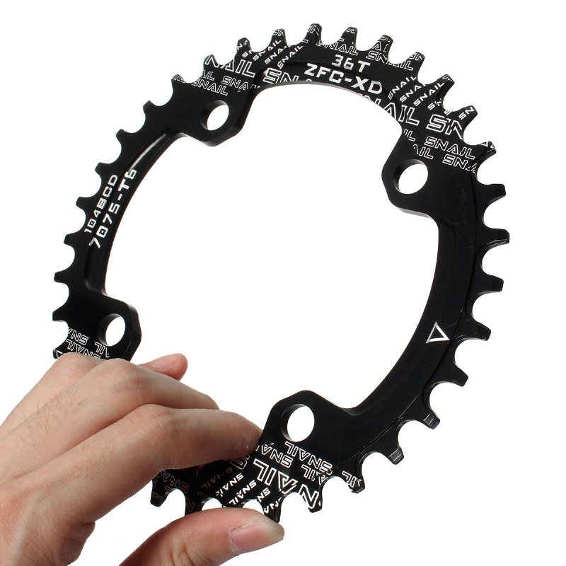 Snail 36t Circular Disc Chainring Cykel Vevsats 104mm Chainwheel Bike Enkeltand Positiv Och N