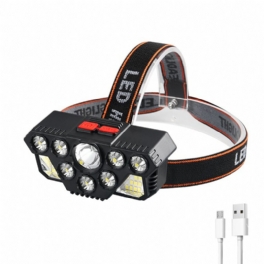 Strong Light Strålkastare 8led+20smd Super Bright Usb Uppladdningsbar Ficklampa Utomhus Fiske Lampa