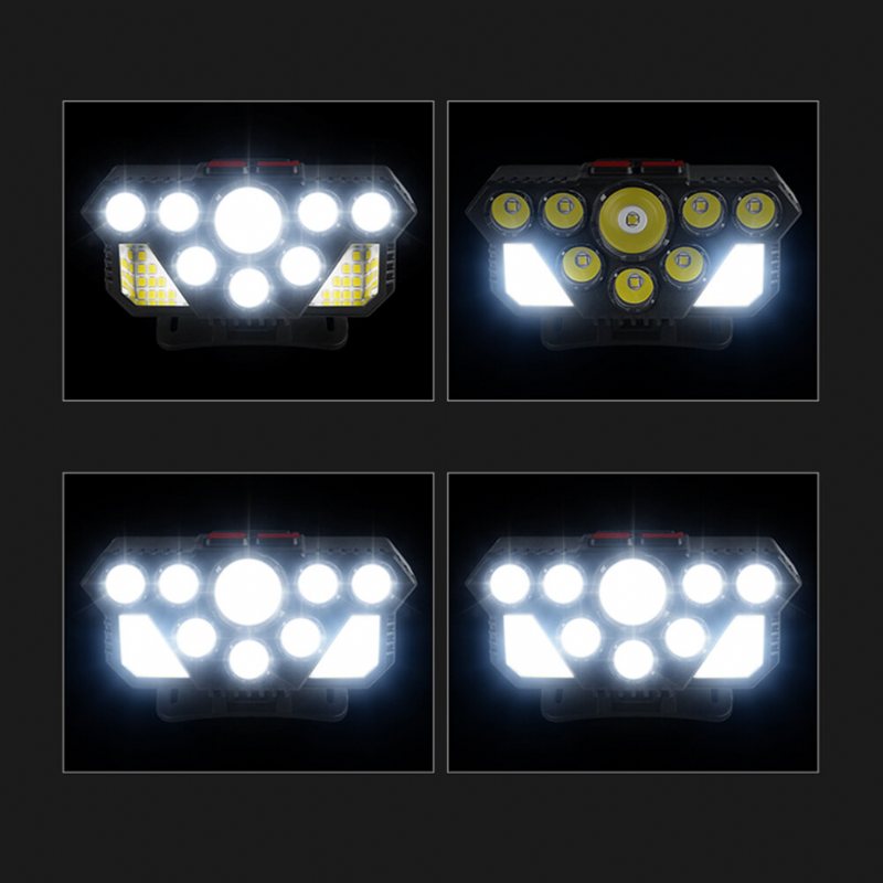 Strong Light Strålkastare 8led+20smd Super Bright Usb Uppladdningsbar Ficklampa Utomhus Fiske Lampa