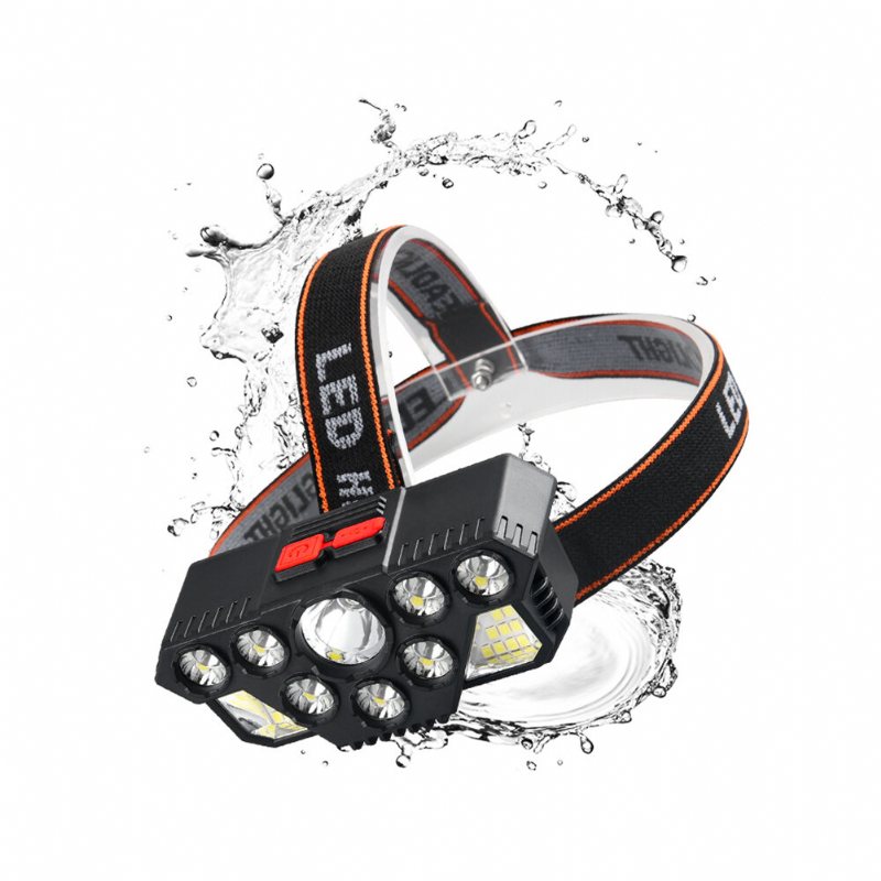 Strong Light Strålkastare 8led+20smd Super Bright Usb Uppladdningsbar Ficklampa Utomhus Fiske Lampa