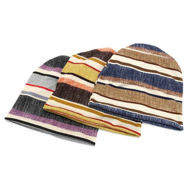 Unisex Höst Vinter Varm Polyester Randig Mössa Multifunktionell Utomhus Cykling Turban Hatt Halsduk