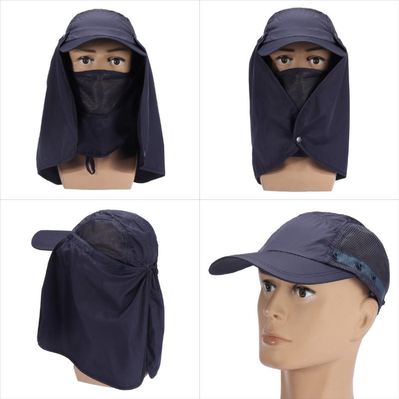 Utomhusfiske Jaktmössa Sol Uv-skydd Hjälm Hårdhatt Neck Face Cover Mask