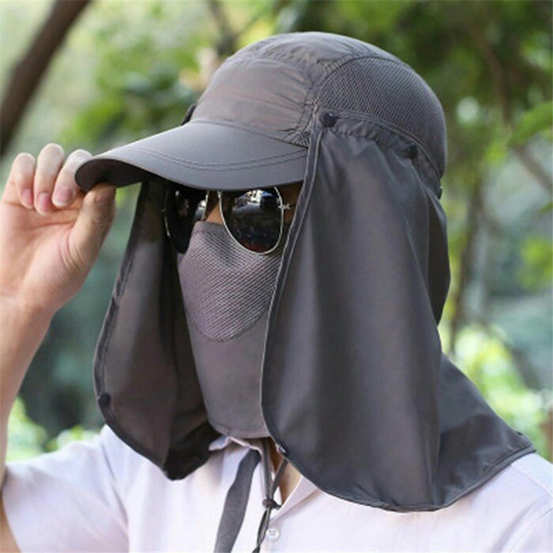 Utomhusfiske Jaktmössa Sol Uv-skydd Hjälm Hårdhatt Neck Face Cover Mask