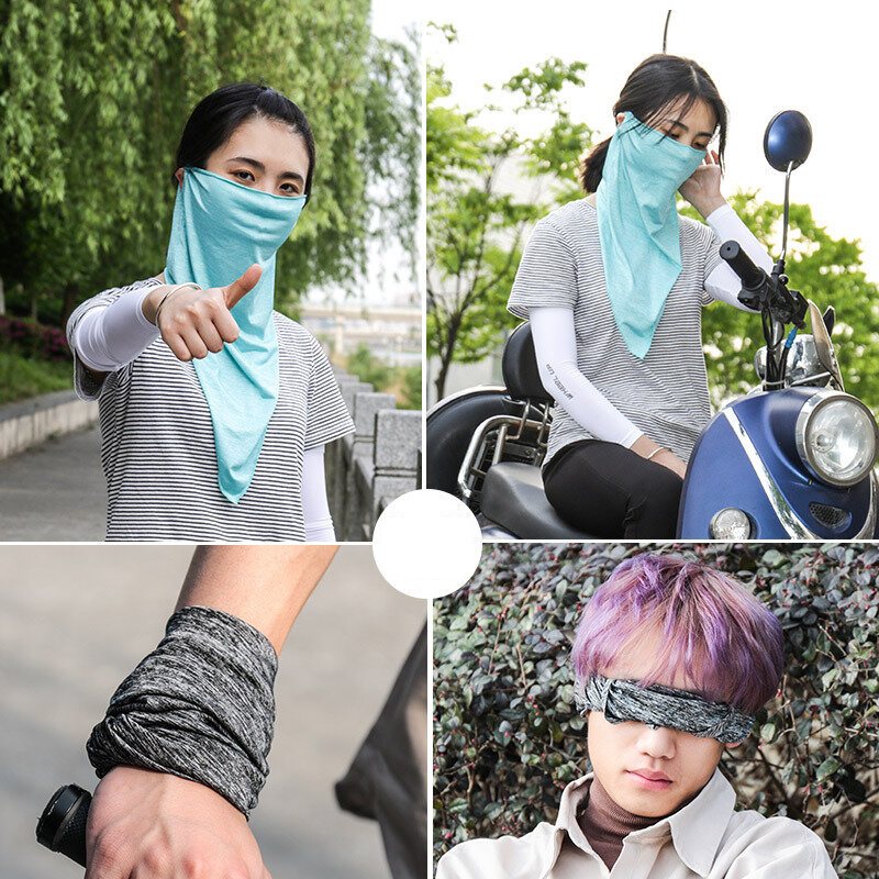 Wheelup Multifunktionell Cykling Ansiktsmask Scarf Unisex Huvudduk Ice Silk Andas Hals Triangel Sport