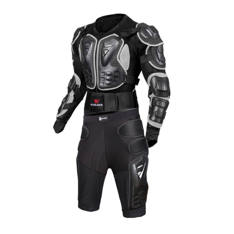 Wosawe Motorcykel Body Armor Suit Motorcykeljacka+höftskydd+handskar+knäskydd Cykelkläder