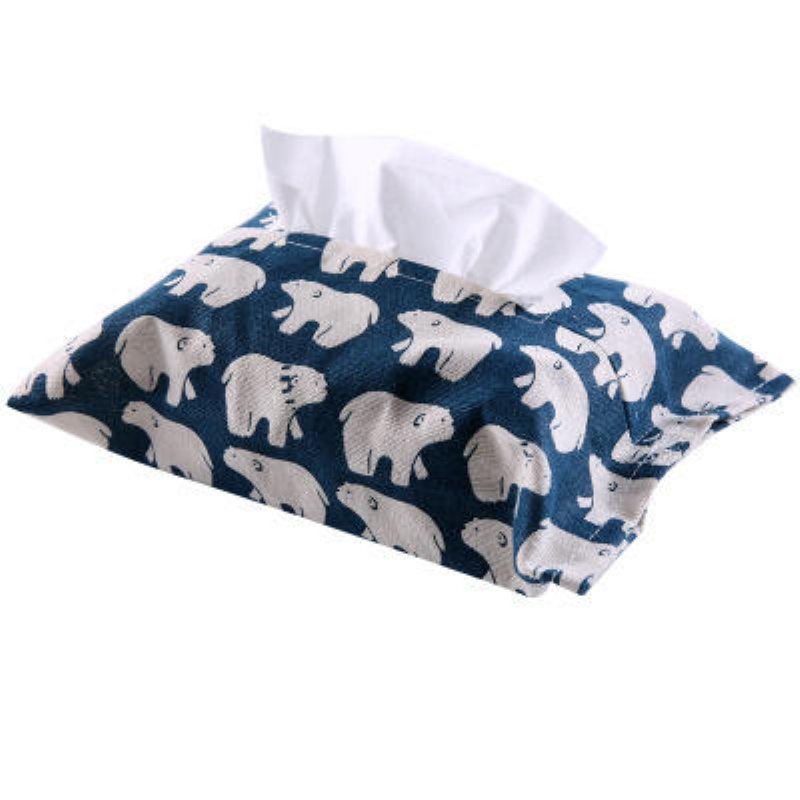 Bomull Och Linne Pappershandduk Set Tyg Tissue Box Bag