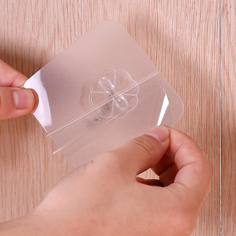 Honana Hn-31 6st Stark Transparent Sticky Wall Krokar Hängare För Kök Badrumshållare