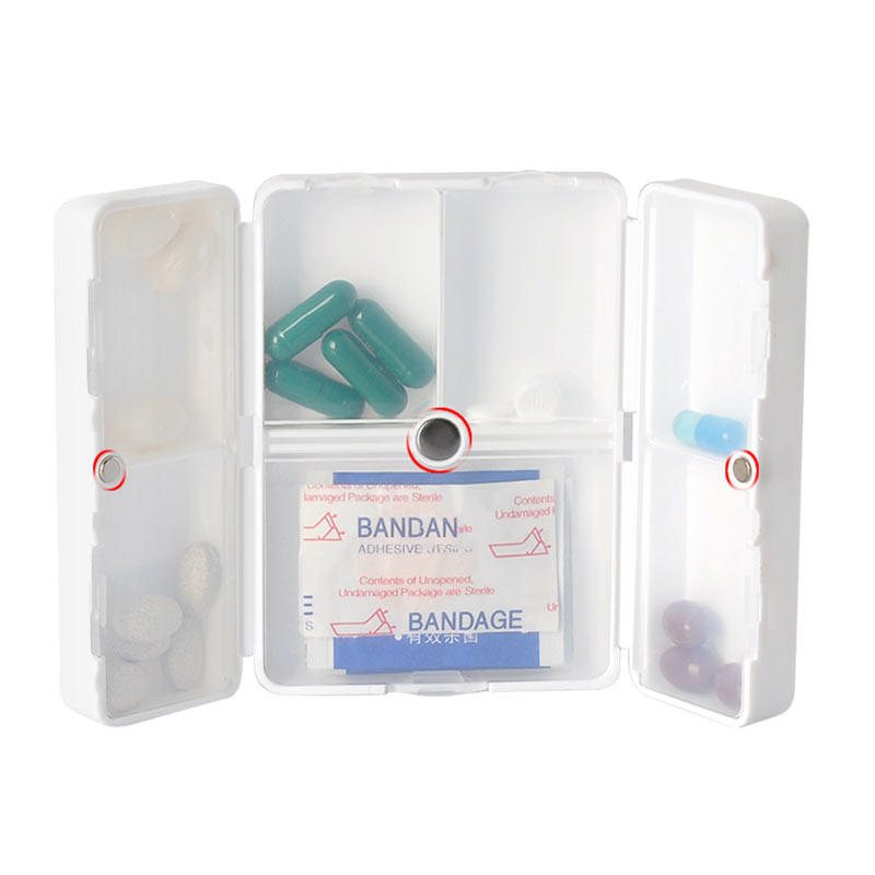 Honana Hn-pb005 Bärbar 7-fack Pillfodral Vikbar Vattentät Magnetiska Resetabletter Organizer