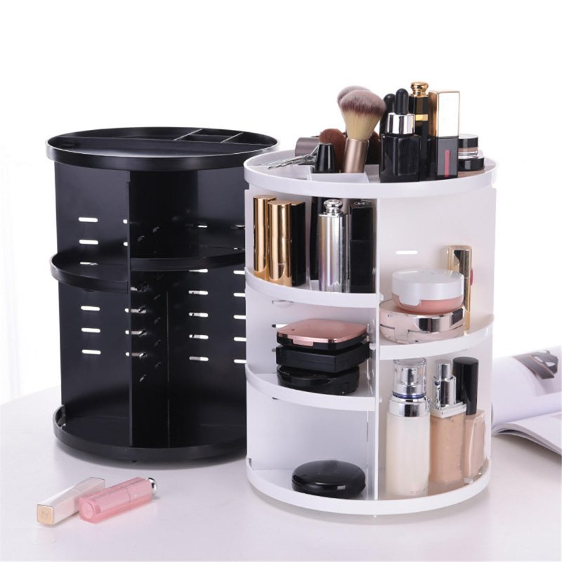 Kosmetisk Makeup Organizer Förvaringslåda Hylla 360° Roterande Display Akryl Förvaringskorgar