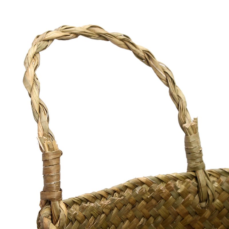 Seagrass Belly Storage Baskets Shopping Bag Box Organizer Plant Kruka Halvgrön