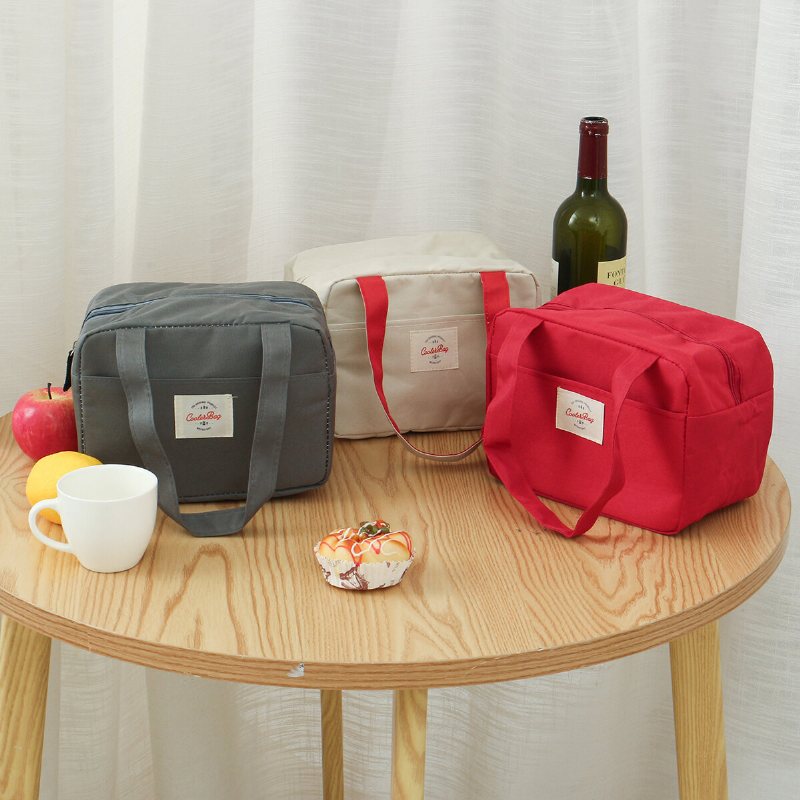 Tote Familj Resor Picknick Dryck Frukt Mat Färsk Värmeisolerad Kvinnor Män Bento Lunch Box Bag