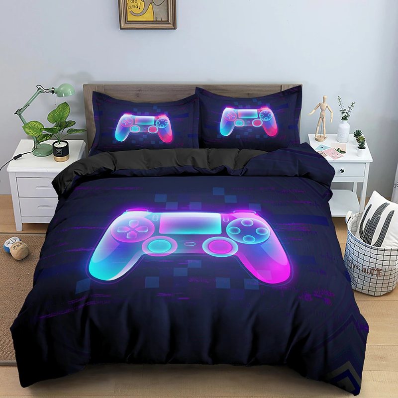 Gamer Påslakan Set Tecknad Sängkläder Barn Pojkar Flickor Sängset Game Quilt Cover Täcken