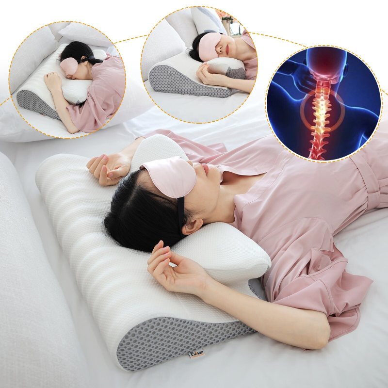 Ortopedisk Nacksmärta Kudde Contour Memory Foam Cervical Ergonomisk