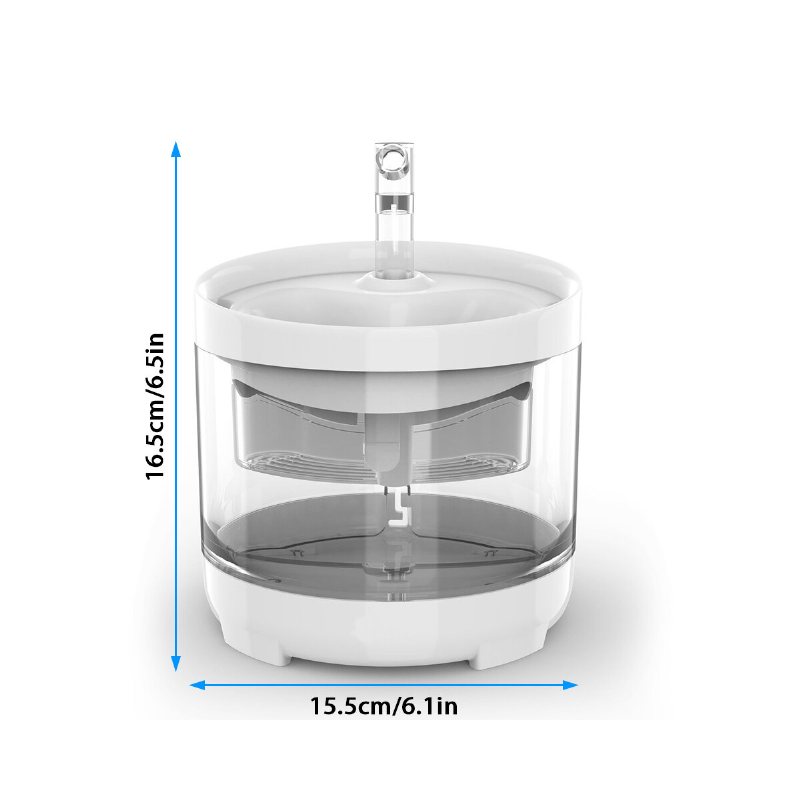 2l Automatisk Vattendispenser Justerbart Vattenflöde Kattvattenfontän Klar Ultratyst Katthundsvattenautomat Matarskål