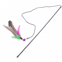 Cat Feather Toy Interactive Stick Wand Färgglad Teaser