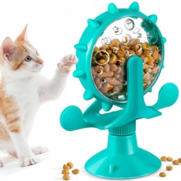 Cat Food Dispenser Leksakspussel Slow Feeder Interactive Rotating Windmill