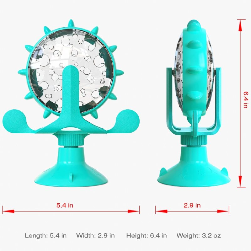 Cat Food Dispenser Leksakspussel Slow Feeder Interactive Rotating Windmill
